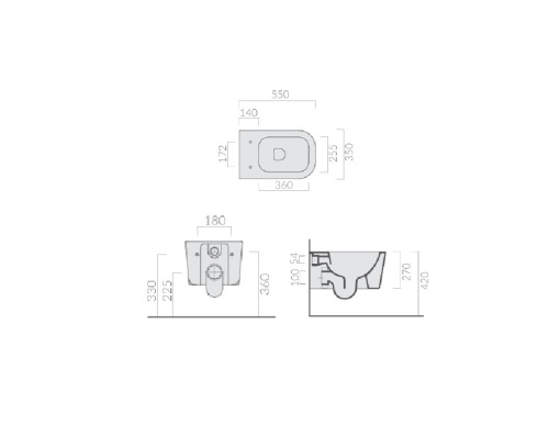 Комплект унитаза с крышкой GALASSIA KIT MEG11PRO 5486NEMT Slim фото 13